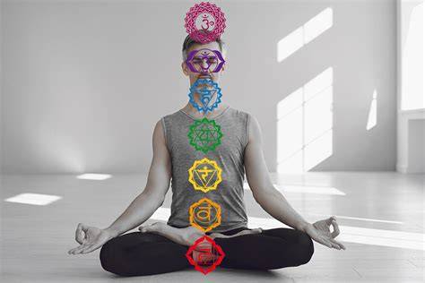 Sette specchi chakra colorati