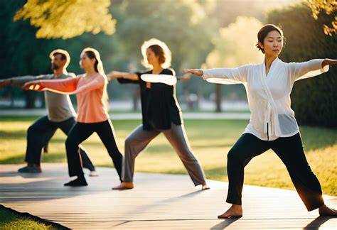 Imprenditore pratica Qi Gong in ufficio