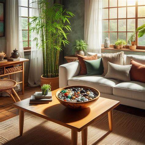 Ghiande decorative su piatto feng shui