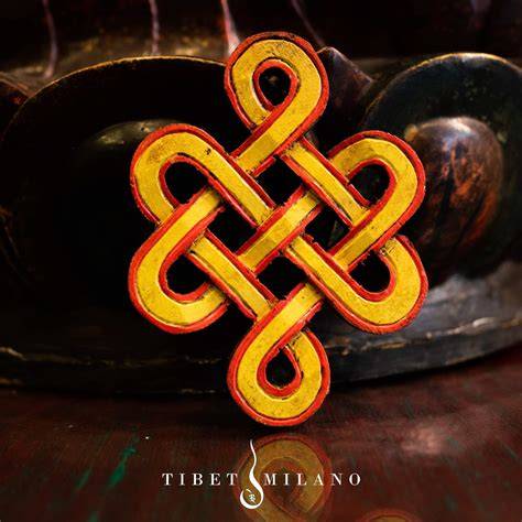 nodo infinito tibetano tessuto simbolo interdipendenza