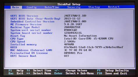 Lenovo Yoga 500 tasto F2 avvio BIOS